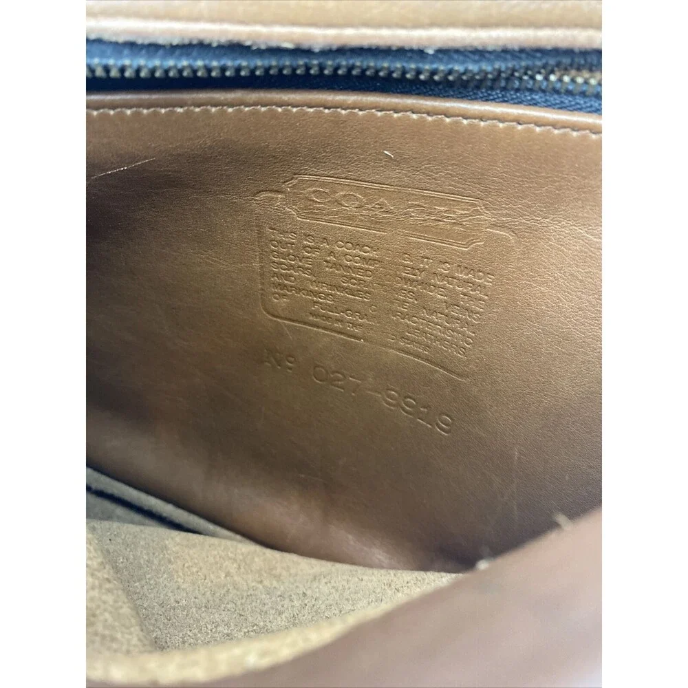 Vintage 90s Coach Bag Brown Leather Saddle Side Cross Body USA O27-9919